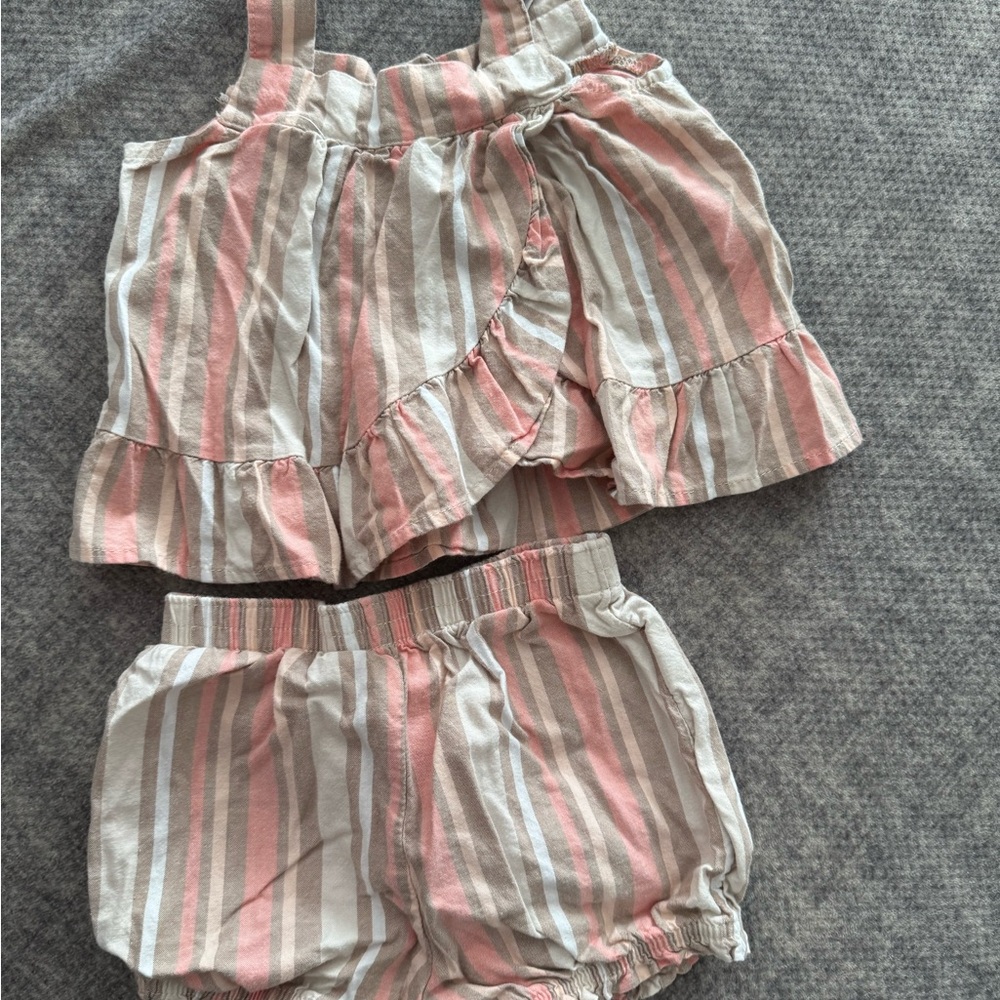 Wonder Nation Pink and White Striped Kids Set